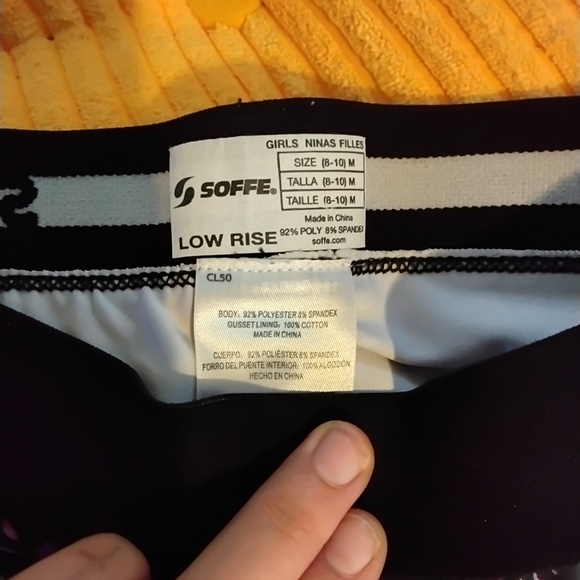 Soffe Black and Pink Leggings with Reflective Elements - Picture 3 of 3